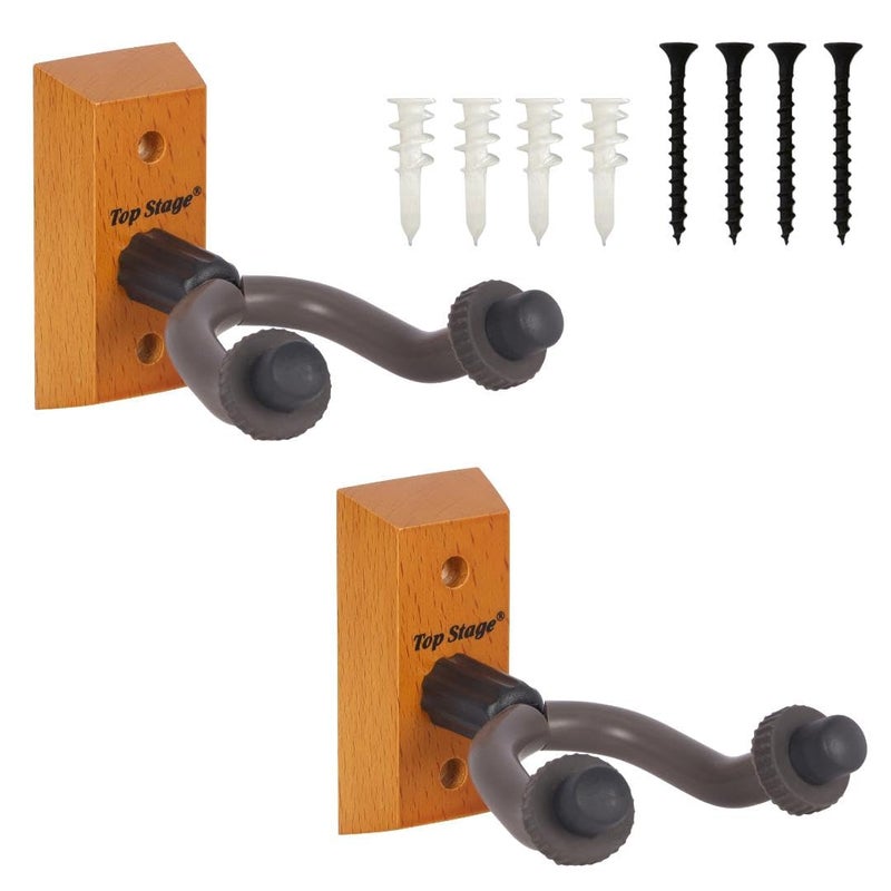 Top Stage TopStage JX15-NAT Top Stage Home and Studio Guitar Keeper (Hanger) Stand Holder Rack w/Hardwood Base Wall Mount, JX-15 - Image 1